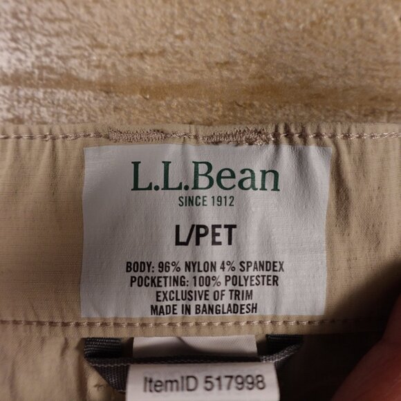 L.L. Bean Tropicwear Zip-Off Convertible Pants Women's Large Petite Beige Khaki - Picture 3 of 12